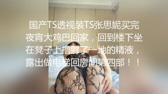 国产TS透视装TS张思妮买完夜宵大鸡巴回家，回到楼下坐在凳子上撸射了一地的精液，露出做电梯回房间第四部！！