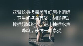 花臂纹身极品美乳红唇小姐姐，卫生间搔首弄姿，M腿振动棒插超嫩粉穴，进出抽插水声哗哗，表情一脸享受